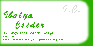 ibolya csider business card